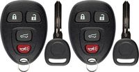 KeylessOption Keyless Entry Remote Control Car Key Fob Replacement for 15913416 with Key (Pack of 2)