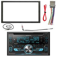 Kenwood DPX502BT 2-Din Bluetooth CD/MP3 Reciever with Metra Installation Kit, Wire Harness and Enrock 22-Inch Radio Antenna