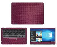 Decalrus - Protective Decal for Asus VivoBook Flip 14 TP410UA (14" Screen) Laptop Wine Carbon Fiber Skin case Cover wrap CFasusVivobk14_tp410Wine