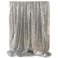 Gracebuy 4FTX6FT Silver Sequin Curtain Wedding Photobooth Backdrop Party Photography Background
