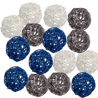 Pemalin 15pcs Big Wicker Rattan Balls -Mixed 3 Colors Decorative Balls for Bowls, Vase Filler, Coffee Table Decor, Wedding Party Centerpieces Confetti