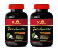 Natural antioxidants Supplements - GRAVIOLA Leaf Extract (650Mg) - Soursop graviola Supplements - 2 Bottles 200 Capsules