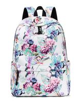 Leaper Floral Backpack for Girls College School Bookbag Travel Daypack Beige