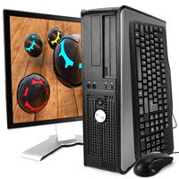 Dell Optiplex Desktop with 22in LCD Monitor (C2D 2.93, 4GB, 500GB, WiFi, Windows 10), Black (Renewed)