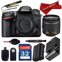 Nikon D7200 DX-Format Digital SLR w/AF-P DX NIKKOR 18-55mm f/3.5-5.6G VR Lens and Deluxe Accessory Bundle ...