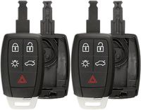 KeylessOption Keyless Entry Remote Smart Key Fob Case Shell Button Pad Cover for Volvo KR55WK49250 (Pack of 2)