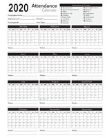 1heart2 2020 Employee Attendance Calendar - 28 Sheets/Pack on White Durable Card Stock Paper. Track Daily Attendance Record. Make Tracking Employee Attendance Quick and Easy With These Attendance Card