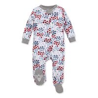 Burt's Bees Baby Baby Sleep & Play, Organic One-Piece Romper-Jumpsuit PJ, Zip Front Footed Pajama, Starry Night Sky, Newborn