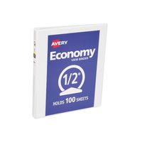 Avery Economy View Binder with 1/2 Inch Round Ring, White (5750)