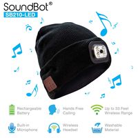 SoundBot SB210 LED Bluetooth 4.1 Wireless Smart Beanie Headset Musical Knit Headphone Speaker Hat Speakerphone Cap w/ 5Hrs Music Streaming & 7Hrs Hands-Free Talking, Built-in Mic