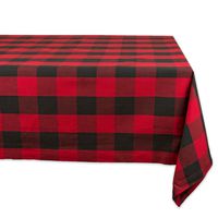 DII Cotton Buffalo Check Plaid Rectangle Tablecloth for Family Dinners or Gatherings, Indoor or Outdoor Parties, & Everyday Use (60x104",  Seats 8-10 People), Red & Black