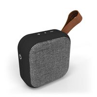 Studio Series Speaker by Tzumi - Square Mini Waterproof Bluetooth Fabric Speaker - Add Powerful Sound and Ambiance to Any Room - Grey