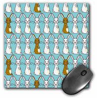 3dRose LLC 8 x 8 x 0.25 Inches Mouse Pad, Cute Bunny Parade Blue (mp_12158_1)