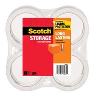 Scotch Long Lasting Storage Packaging Tape, 1.88 Inches x 54.6 Yards, 4 Rolls (3650-4), Clear
