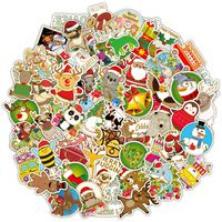 Cute Waterproof Vinyl Stickers Pack 52pcs Christmas Water Bottles Stickers for Boys Girls Teens, Stickers for Hydro Flask Laptop Luggage Skateboard Computer Trendy Graffiti Stickers