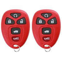 KeylessOption Keyless Entry Remote Start Control Car Key Fob Replacement for 22733524-Red (Pack of 2)