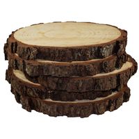 5 Pack Round Rustic Woods Slices, 9"-12", Unfinished Wood, Great for Weddings Centerpieces, Crafts