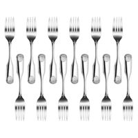 New Star Foodservice 58307 Shell Pattern, 18/0 Stainless Steel, Salad Fork, 7.1-Inch, Set of 12