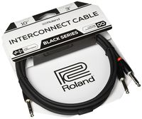 Roland 10ft Interconnect Cable, 1/4" TRS(Male)-Dual 1/4", Black series (RCC-10-TR28)