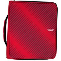 Five Star 2 Inch Zipper Binder, 3 Ring Binder, 6-Pocket Expanding File, Durable, Red (72538)