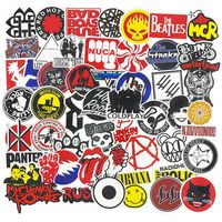 Rock Band Stickers Pack Music Stickers for Guitar Laptop Luggage Water Bottle Bumper Punk Stickers Decals 50pcs