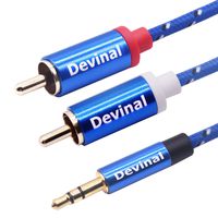 3.5mm to RCA Cable, Devinal 10 Feet 1/8 inch Male to 2RCA/Phono Male Gold Plated Cord, AUX Auxiliary Headphone Jack Plug Converter to Left/Right Stereo 2 RCA Wire Connector