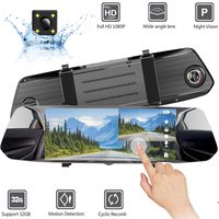 AVISIGHT Backup Camera 7'' Mirror Dash Camera | Touch Screen 1080P Rearview Dual Lens with Waterproof Rear Camera