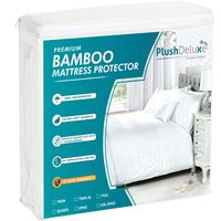 PlushDeluxe Premium Bamboo Mattress Protector - Waterproof, Hypoallergenic &Ultra Soft Breathable Bed Mattress Cover for Maximum Comfort & Protection - PVC, Phthalate & Vinyl-Free (California King)