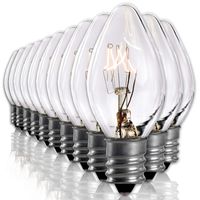 7 Watt Night Light Replacement Bulbs - 10 Pack + 2 Free, Salt Lamps & NightLight Replacement Bulb, Flea Traps, Electric Window Candle Bulb, Night Lamps & Christmas Lights. Incandescent E12 Socket C7