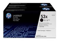HP 53X (Q7553XD) Black High Yield Original LaserJet Toner Cartridges, 2 pack DISCONTINUED BY MANUFACTURER