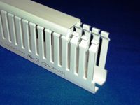 1 Inchx2 Inchx2Meter Open Slot Finger Wiring Cable Raceway Duct with Cover, HD1X2SW - White