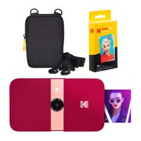 KODAK Smile Instant Print Digital Camera (Red) Soft Case Kit