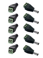5 Male and 5 Female 12v DC Power Jack Adapter Connector for Led Strip CCTV Camera