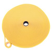 Reusable Fastening Tape Cable Ties 3/4-Inch Double Side Hook Loop Roll (25yard / 75ft), Yellow