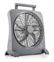 O2COOL Treva Portable Battery Operated Fan - 10 Inch Blades - Smart Power Air Circulator with Plug-In AC Adapter, Rechargeable Batteries and USB Charging Port - For Camping, Travel and Indoor Use