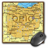 3dRose LLC 8 x 8 x 0.25 Inches Mouse Pad, Framed Map of Ohio (mp_39042_1)