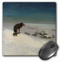 3dRose LLC 8 x 8 x 0.25 Inches Mouse Pad, Vintage 1915 The Snow Wolf by A Wierusz - Kowalski (mp_52285_1)