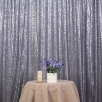 Eternal Beauty Gray Sequin Wedding Backdrop Photography Background Party Curtain, 6Ft X 8Ft