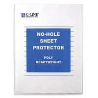 C-Line Top Loading Heavyweight Poly No-Hole Sheet Protectors, 8.5 x 11 Inches, 25 per Box (62907)