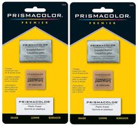 Sanford 2-PACK - Prismacolor Premier Eraser Set - Kneaded, ArtGum and Plastic Erasers, Set of 3