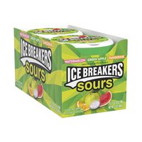 ICE BREAKERS Sours Sugar Free Mints, (Watermelon, Green Apple, Tangerine) 1.5 Ounce (Pack of 8)