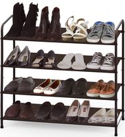 Simple Houseware 4-Tier Shoe Rack Storage Organizer, Bronze