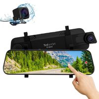 Mirror Dual Dash Cam - Tinfsmart 10" Full HD Touch Screen Backup Dash Camera for Car Stream Media Dual Len 170° 1080P Front & 150° 1080P Rear View Dash Cam Night Version Loop Recording Parking Monitor