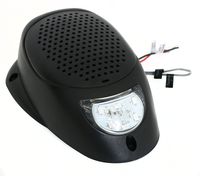 Black 3" Water Resistant Surface Mount Satellite Speaker w Blue LED Lighting 12V