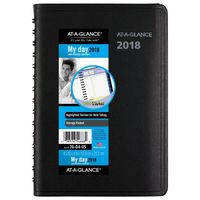 AT-A-GLANCE Daily / Monthly Appointment Book / Planner, QuickNotes, January 2018 - December 2018, 4-7/8" x 8", Small, Black (760405)
