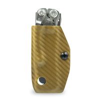 Clip & Carry Kydex Sheath Belt Clip Holster Holder Cover for LEATHERMAN SKELETOOL - Made in USA (Carbon Fiber Tan)