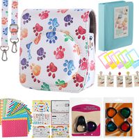 Flylther Mini 90 Instant Flim Camera Accessories 8 in 1 Bundles Set for Fujifilm Instax Mini 90 Camera (Case/Albums/Frames/Film Stickers/Filters) - Paw Print