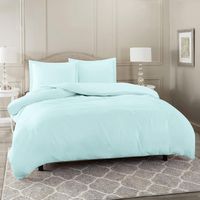 Nestl Bedding Duvet Cover 3 Piece Set - Ultra Soft Double Brushed Microfiber Hotel Collection - Comforter Cover with Button Closure and 2 Pillow Shams, Baby Blue - King 90"x104"