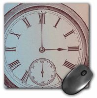 3dRose LLC 8 x 8 x 0.25 Inches Mouse Pad, Vintage Clock Time (mp_123712_1)