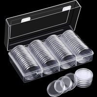 40 mm Silver Eagles Coin Capsules Coin Case Coin Holder Storage Container with Storage Organizer Box for Coin Collection Supplies (60 Pieces)